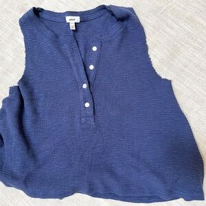 Aerie Sunspun Waffle Tank Top NWOT - New without Tags - Size M Color Navy Blue